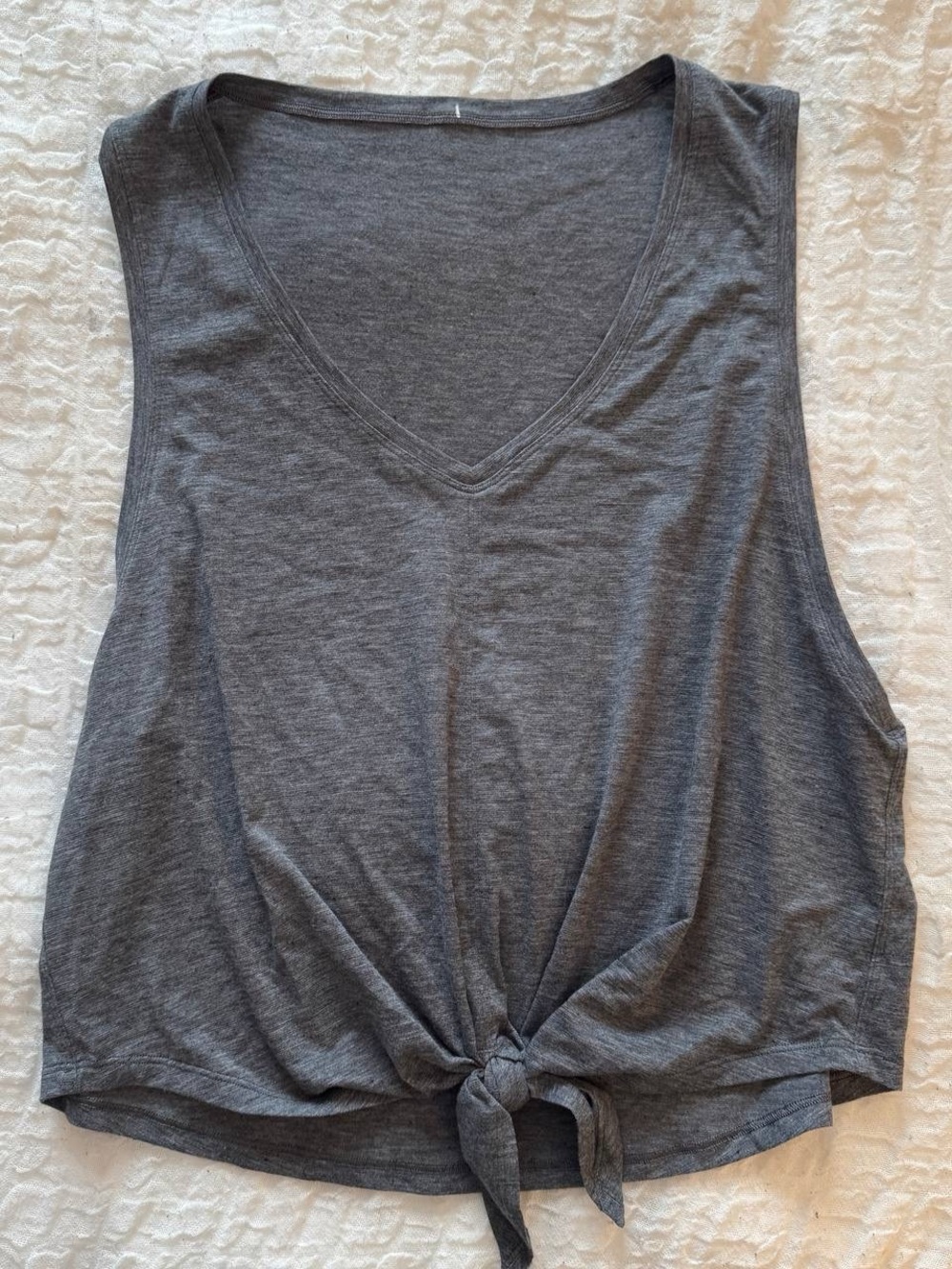 lululemon athletica Charcoal Gray V-Neck Tie-Front Tank